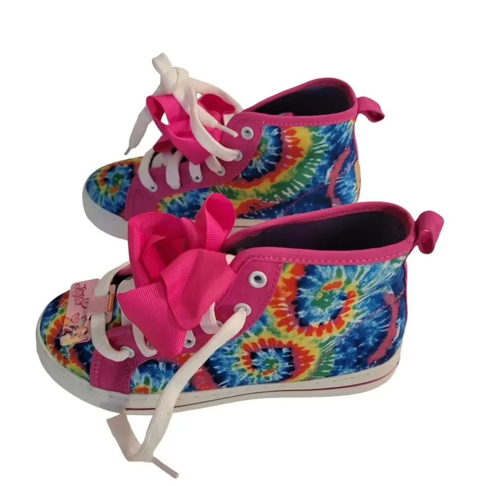 Nickelodeon JoJo Siwa Tie Dye High Top Bow Tennis Shoes New Size 3